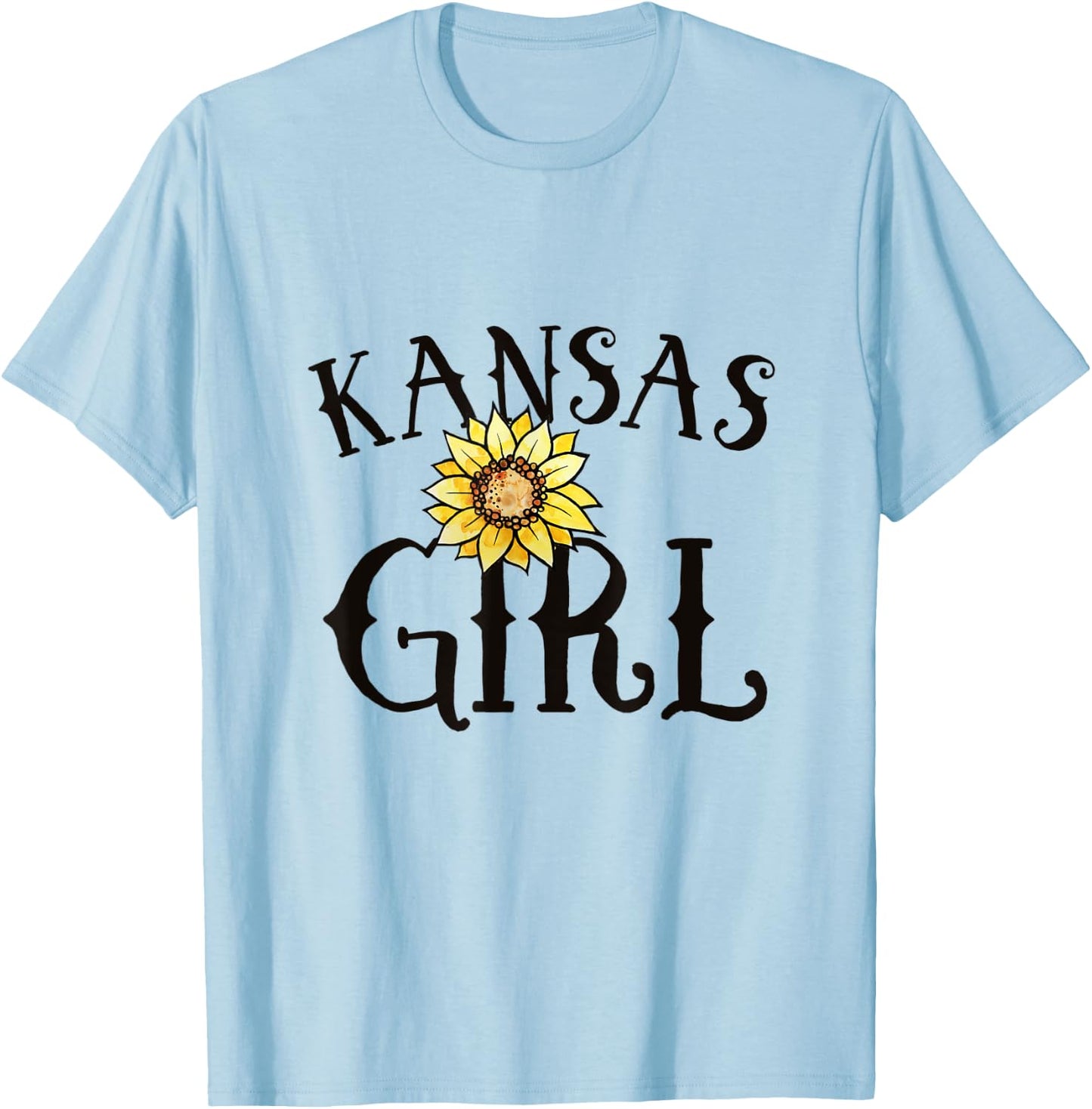 Kansas Girl Sunflowers T-Shirt - T-Shirt | Light Blue
