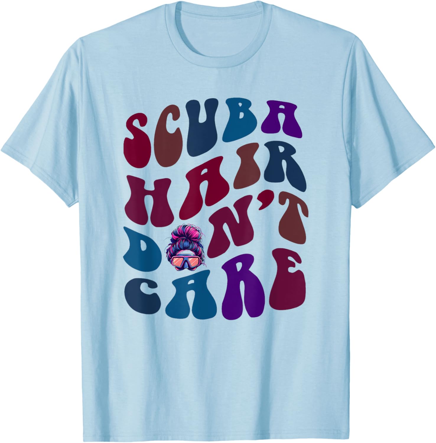 Funny SCUBA HAIR DON'T CARE Dive Squad Instructors Crew T-Shirt - T-Shirt | Light Blue