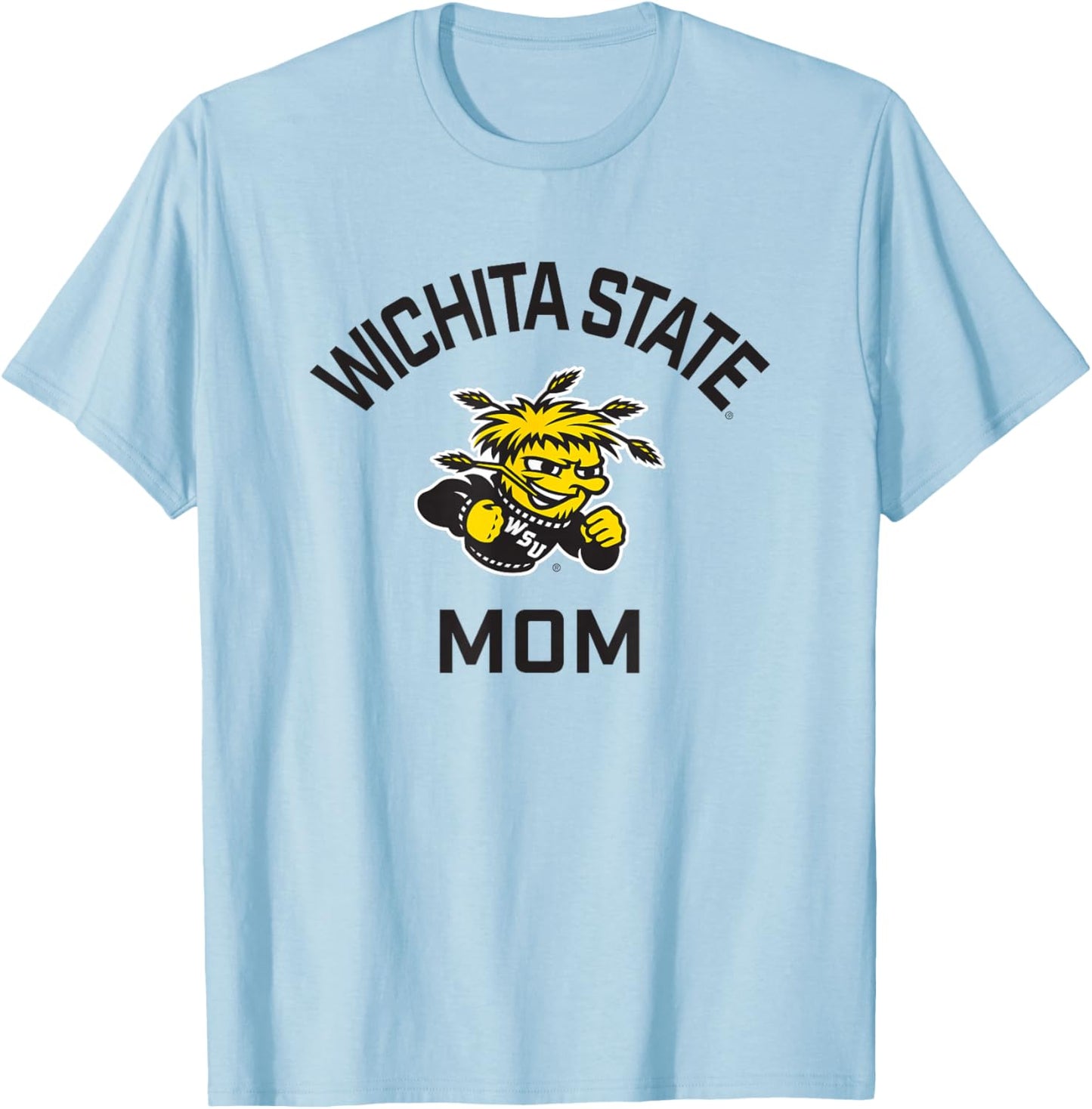 Wichita State University Shockers Arched Mom T-Shirt - T-Shirt | Light Blue