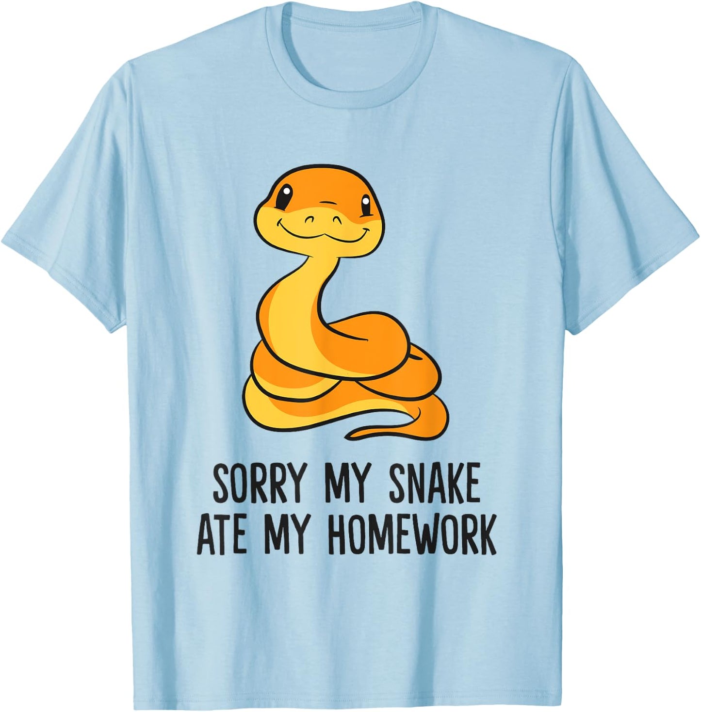 Snake Pet Son Daughter School Sorry My Snake Ate Homework T-Shirt - T-Shirt | Light Blue