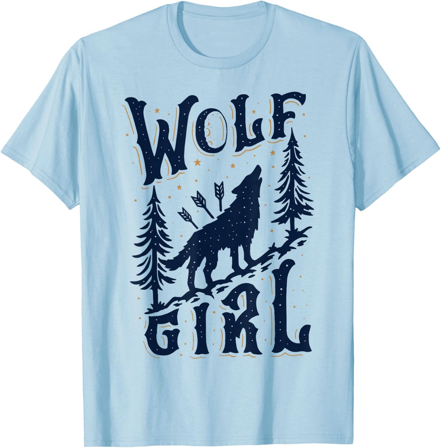 Wolf Girl Who Loves Wolves Funny Animal Lovers Gifts Women T-Shirt - T-Shirt | Light Blue