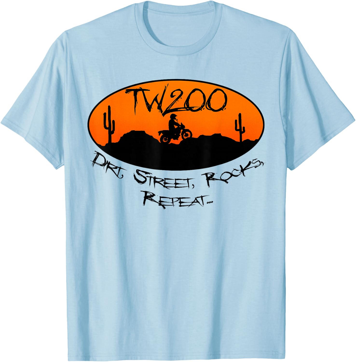 TW200 Trailway Enduro Motorcycle Dirt Repeat T-Shirt - T-Shirt | Light Blue