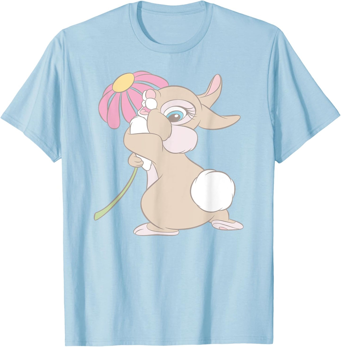 Disney Bambi Cute Flirty Thumper Rabbit Big Chest Portrait T-Shirt - T-Shirt | Light Blue