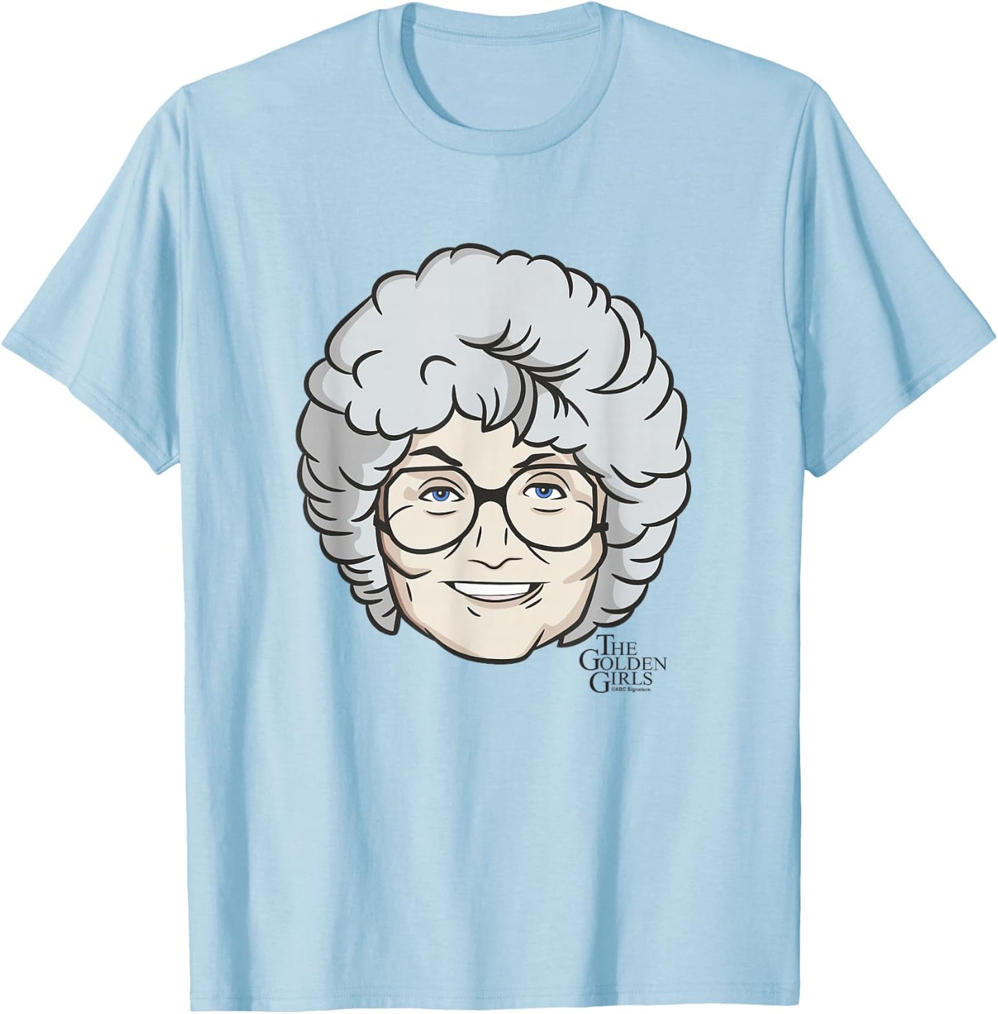 The Golden Girls Iconic Sophia Animated Big Face Portrait T-Shirt - T-Shirt | Light Blue