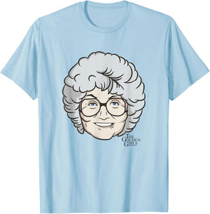 The Golden Girls Iconic Sophia Animated Big Face Portrait T-Shirt - T-Shirt | Light Blue