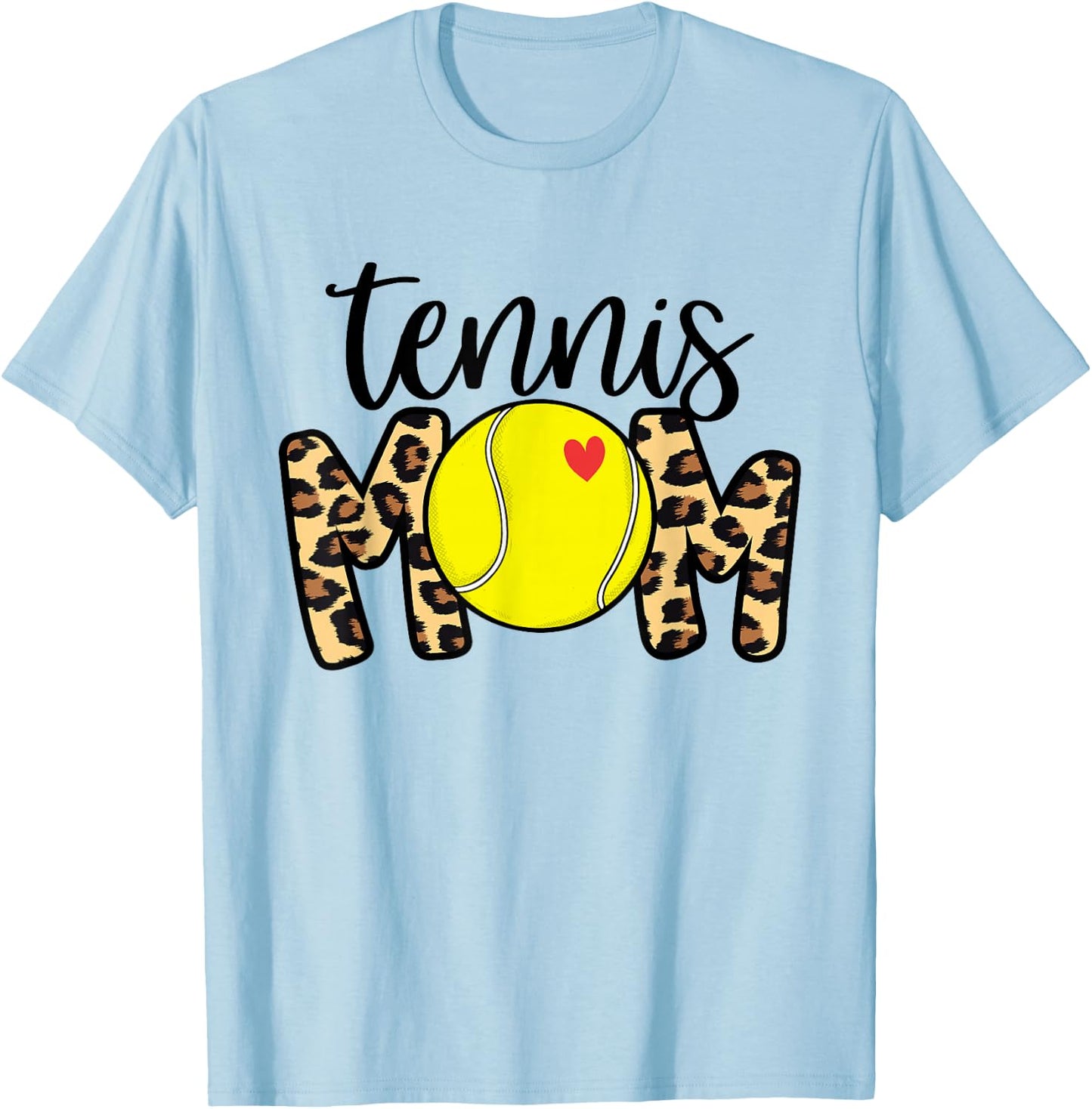 Tennis Mom Leopard Funny Tennis Mom Mother's Day 2021 T-Shirt - T-Shirt | Light Blue