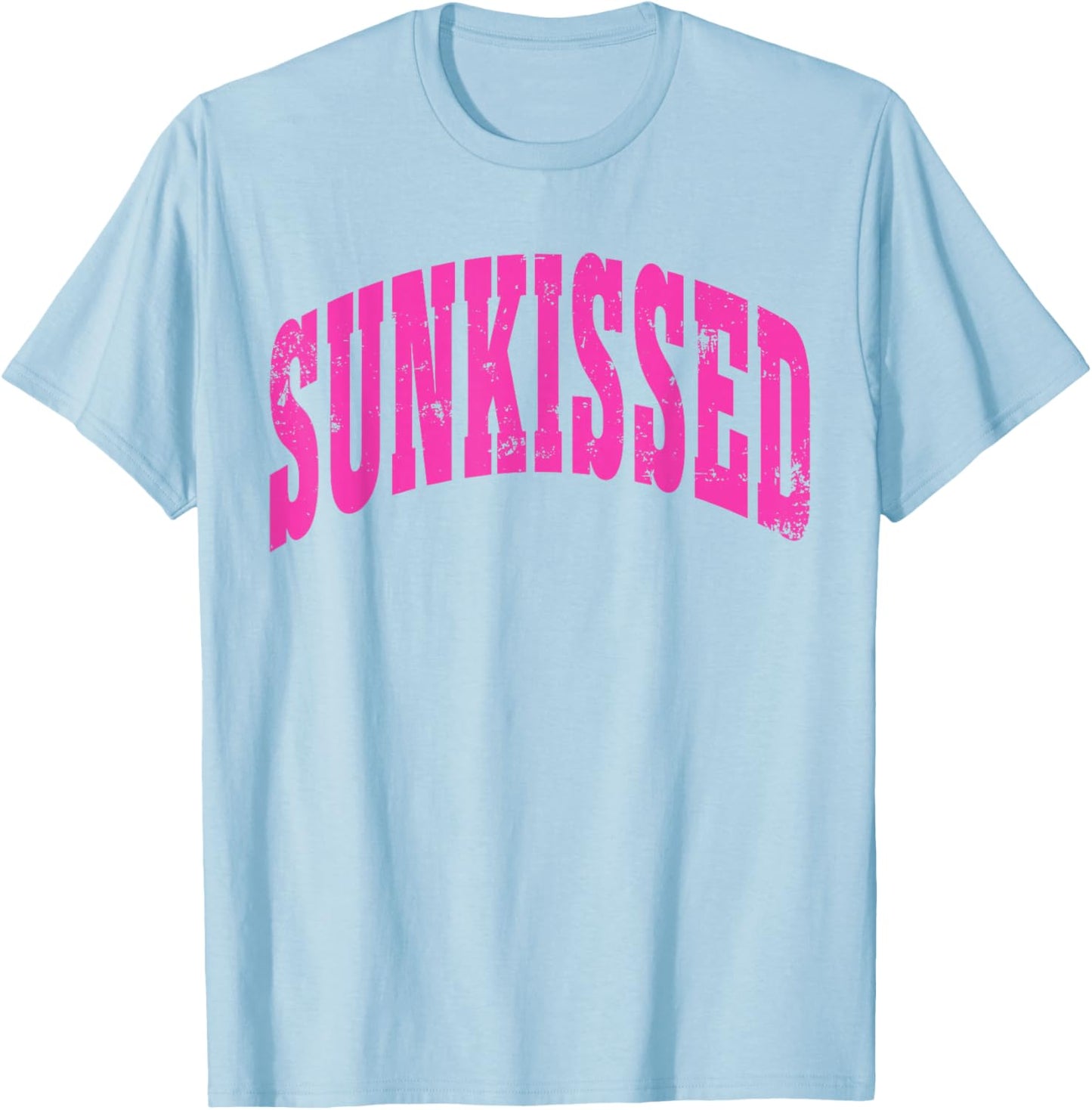 Sunkissed Ocean Life Coastal Summer Beach Girl Trendy Sunset T-Shirt - T-Shirt | Light Blue
