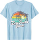 Zero Fucks Given Retro Sunset Palm Trees Funny T-Shirt - T-Shirt | Light Blue