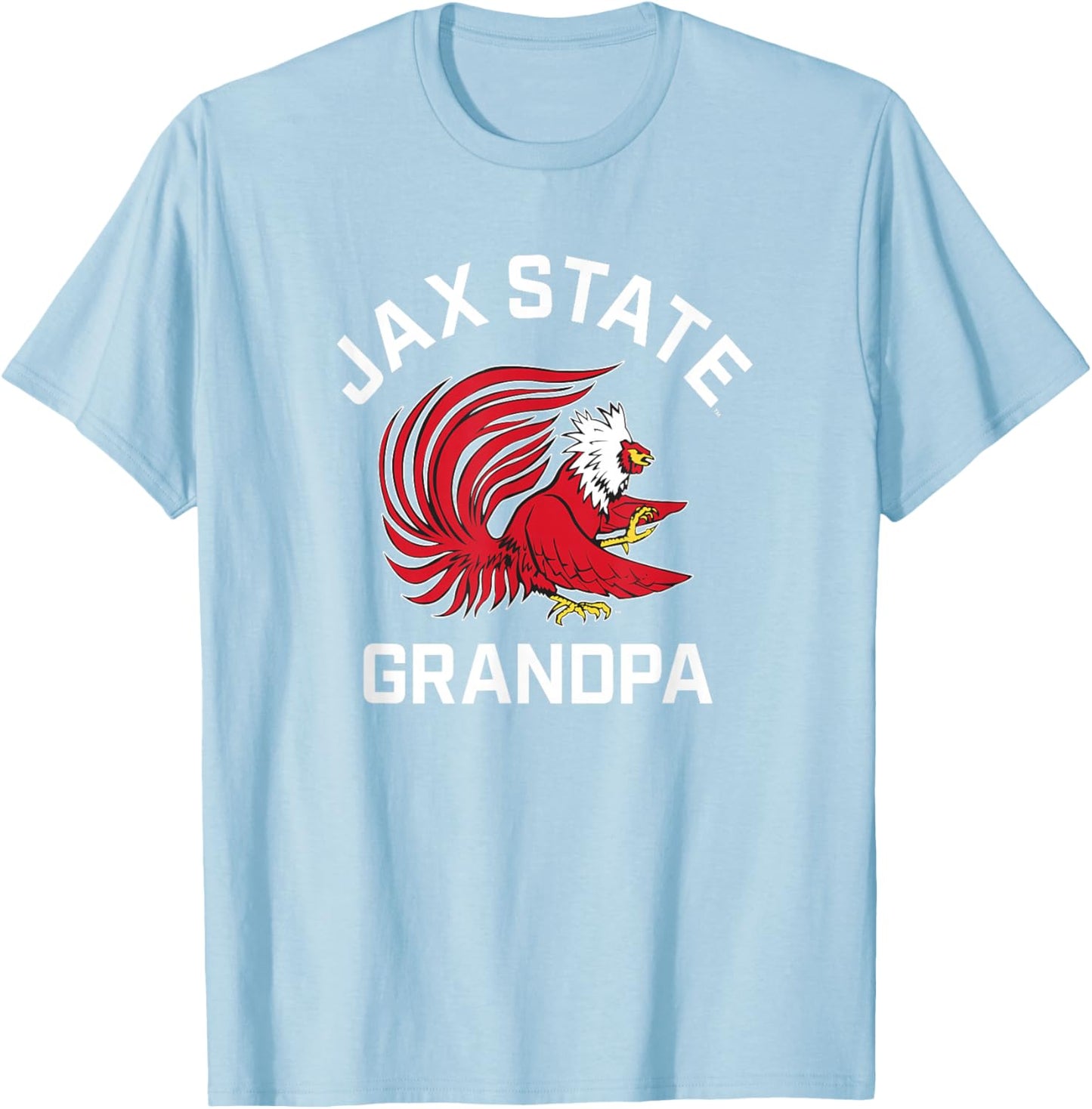 Jacksonville State University JSU Gamecocks Arched Grandpa T-Shirt - T-Shirt | Light Blue