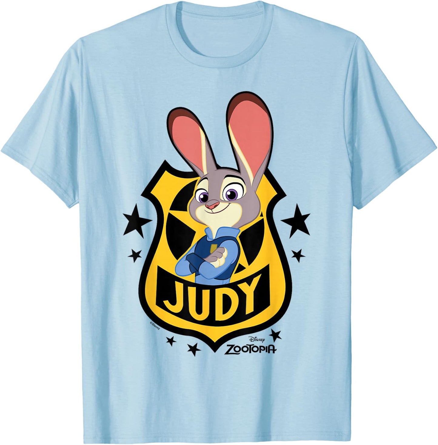 Zootopia - Judy Hopps Police Officer Badge T-Shirt - T-Shirt | Light Blue