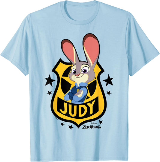 Zootopia - Judy Hopps Police Officer Badge T-Shirt - T-Shirt | Light Blue
