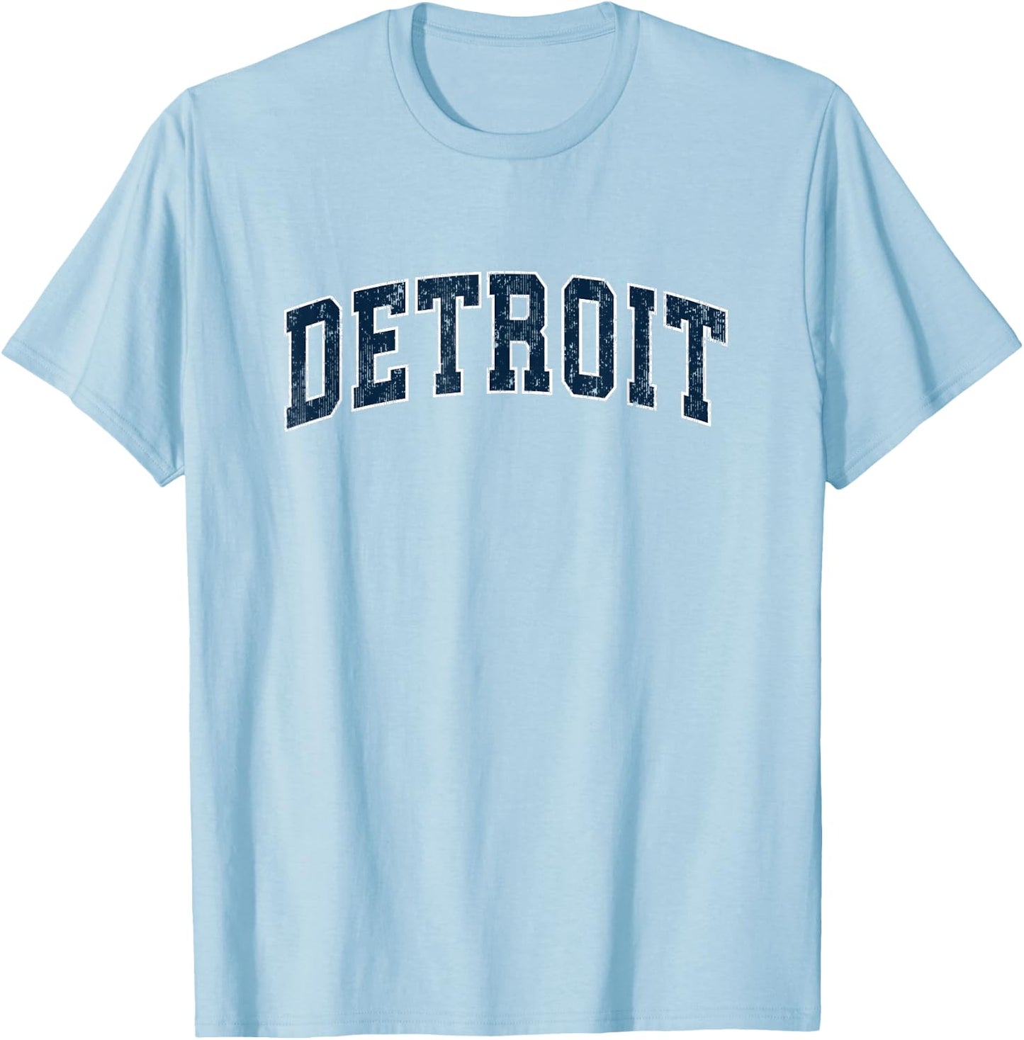 Detroit Michigan MI Vintage Sports Design Navy Design T-Shirt - T-Shirt | Light Blue