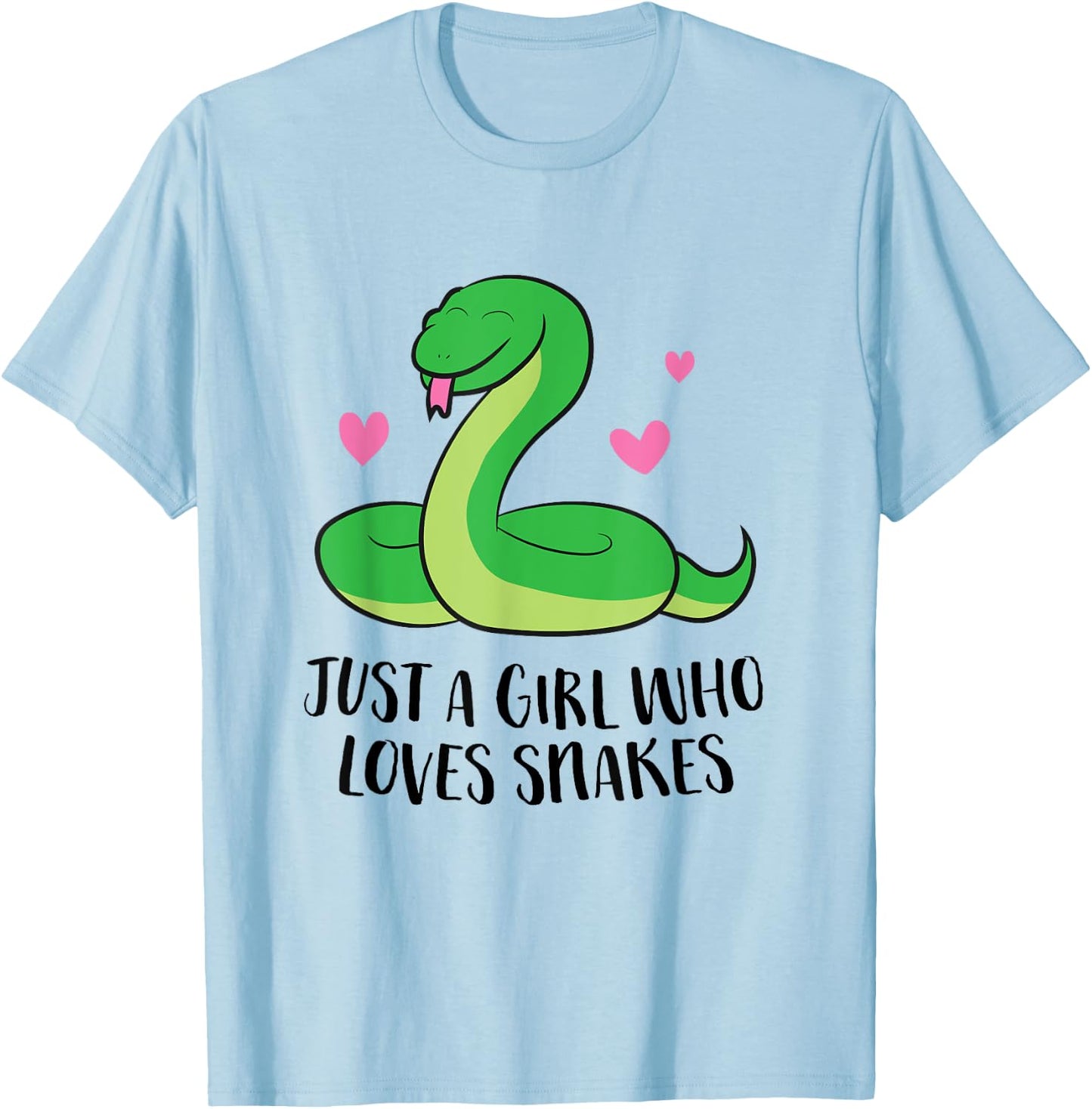 Funny Snake Pet Girl Just a Girl Who Loves Snakes T-Shirt - T-Shirt | Light Blue