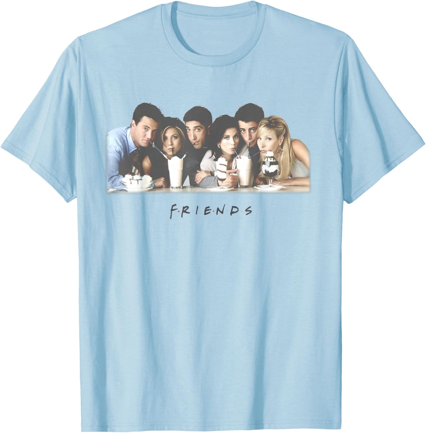 Friends Group Shot Milkshake Logo T-Shirt - T-Shirt | Light Blue