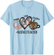 Peace Love Coffee Science Teacher T-Shirt - T-Shirt | Light Blue