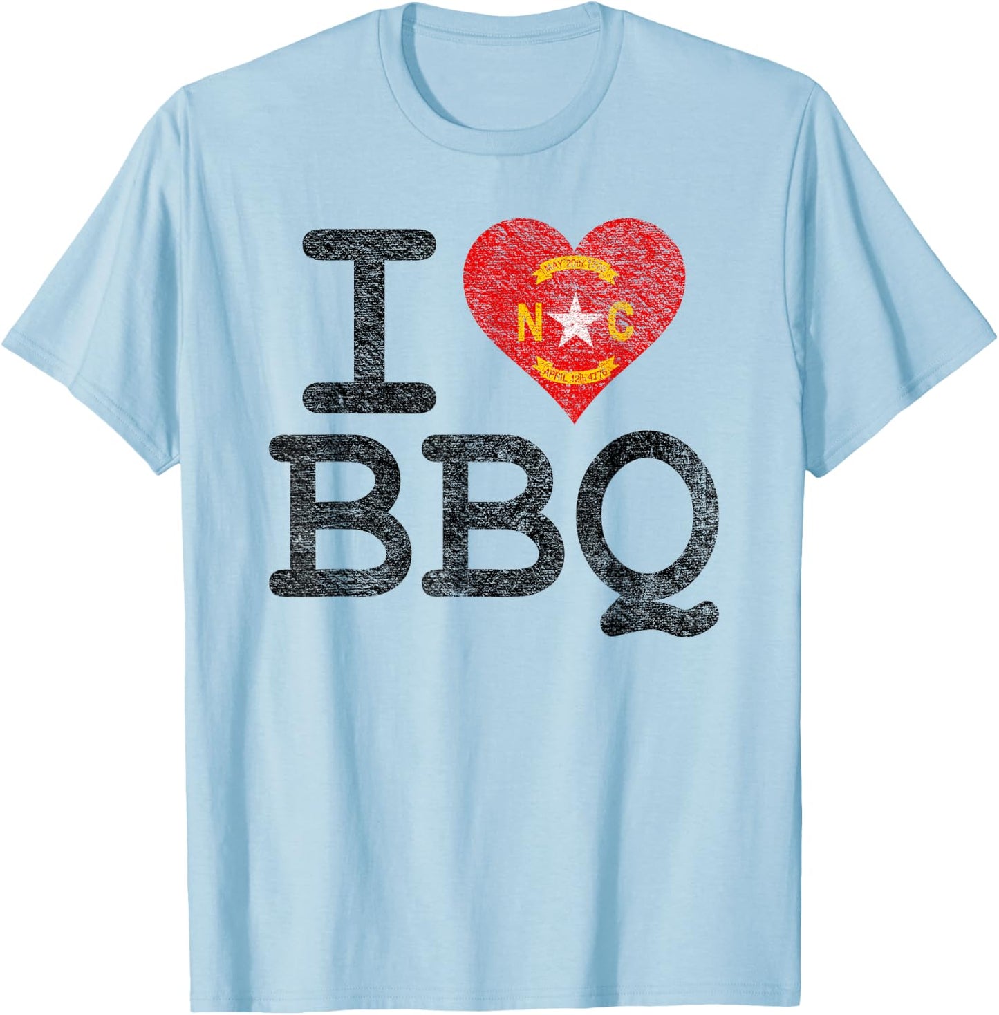I Love North Carolina Bbq I Heart Nc Barbecue Sauce Smoker T-Shirt - T-Shirt | Light Blue
