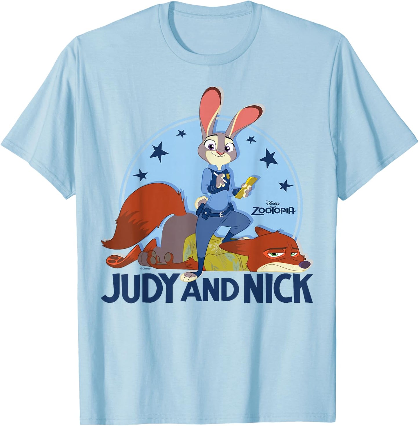 Zootopia - Judy And Nick Stars T-Shirt - T-Shirt | Light Blue