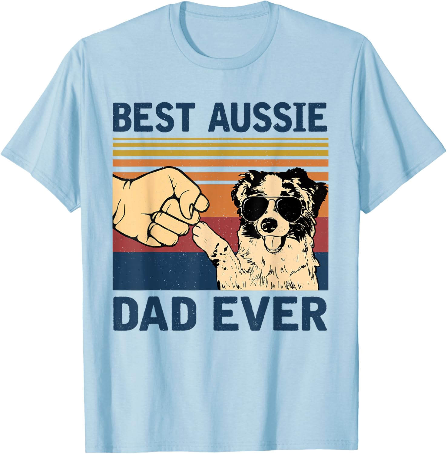 Best Aussie Dad Ever Vintage Aussie Dog Men T-Shirt - T-Shirt | Light Blue