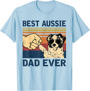 Best Aussie Dad Ever Vintage Aussie Dog Men T-Shirt - T-Shirt | Light Blue