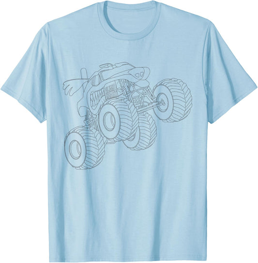Monster truck mandala coloring for children T-Shirt - T-Shirt | Light Blue