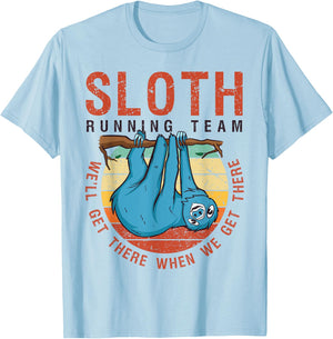 Sloth Running Team Funny Marathon Runner Sloth-Lover Gift T-Shirt - T-Shirt | Light Blue