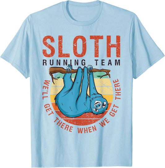 Sloth Running Team Funny Marathon Runner Sloth-Lover Gift T-Shirt - T-Shirt | Light Blue