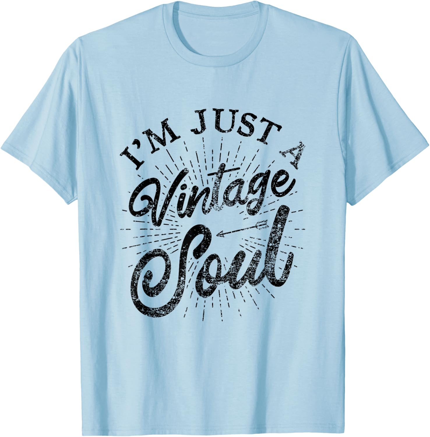 I'm Just A Vintage Soul Retro Boho Hippie T-Shirt - T-Shirt | Light Blue