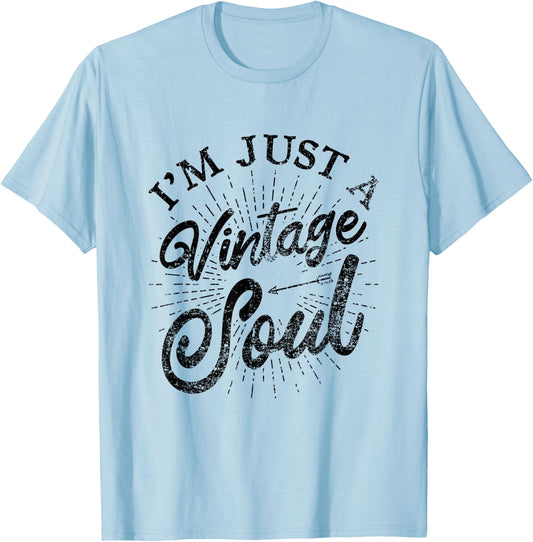 I'm Just A Vintage Soul Retro Boho Hippie T-Shirt - T-Shirt | Light Blue