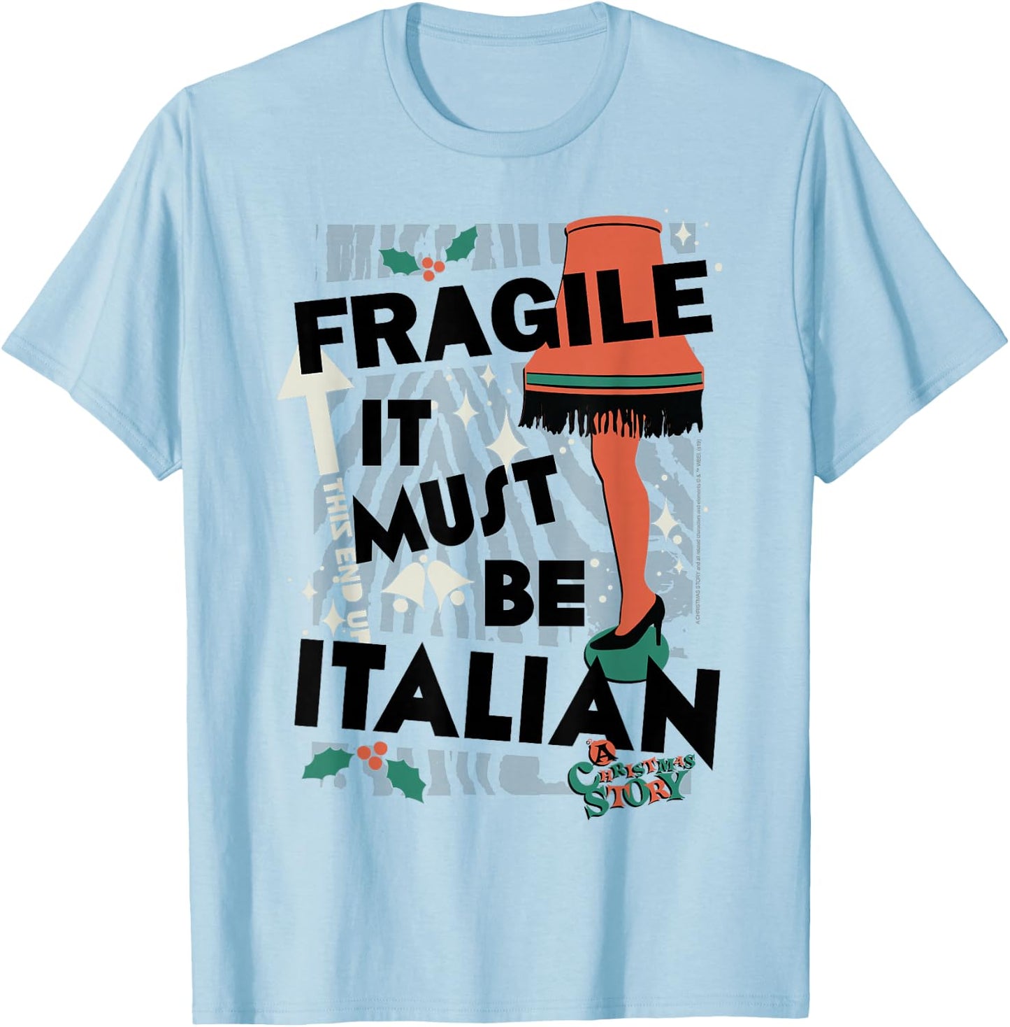 A Christmas Story Fragile It Must Be Italian T-Shirt - T-Shirt | Light Blue