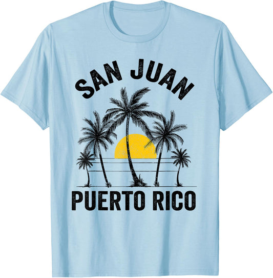 san juan Beach Souvenir T Shirt Puerto Rico 2025 Vacation Men Women T-Shirt - T-Shirt | Light Blue