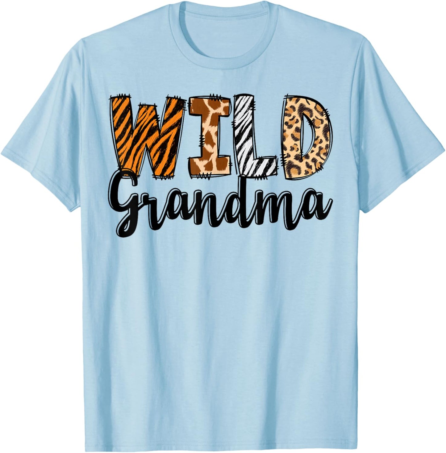 Wild Grandma Zoo Born Two Be Wild B-day Safari Jungle Animal T-Shirt - T-Shirt | Light Blue