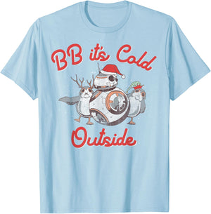 Star Wars Christmas BB It's Cold Outside T-Shirt - T-Shirt | Light Blue