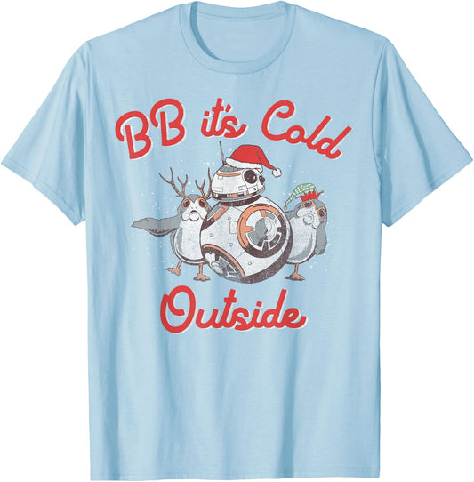 Star Wars Christmas BB It's Cold Outside T-Shirt - T-Shirt | Light Blue