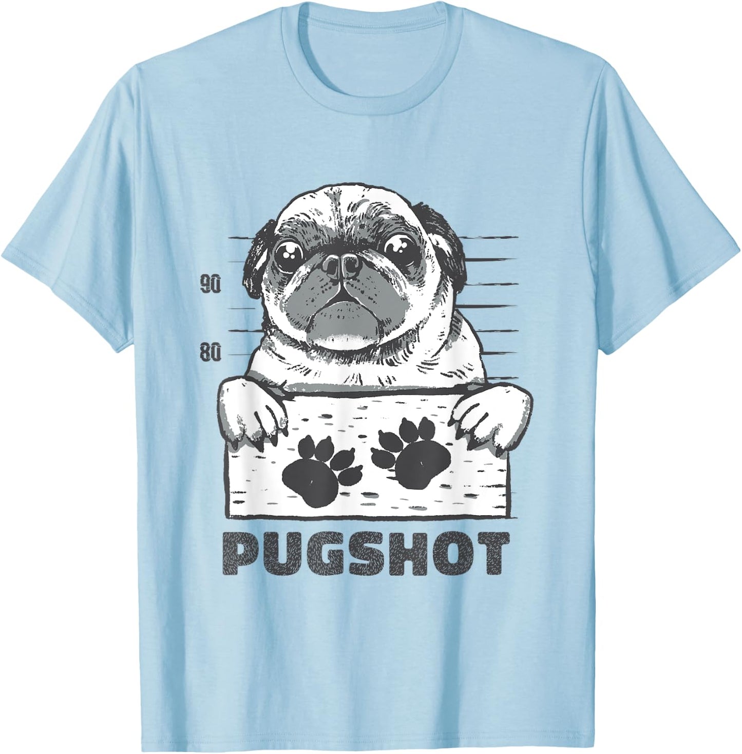 Pugshot - Pug T-Shirt - T-Shirt | Light Blue