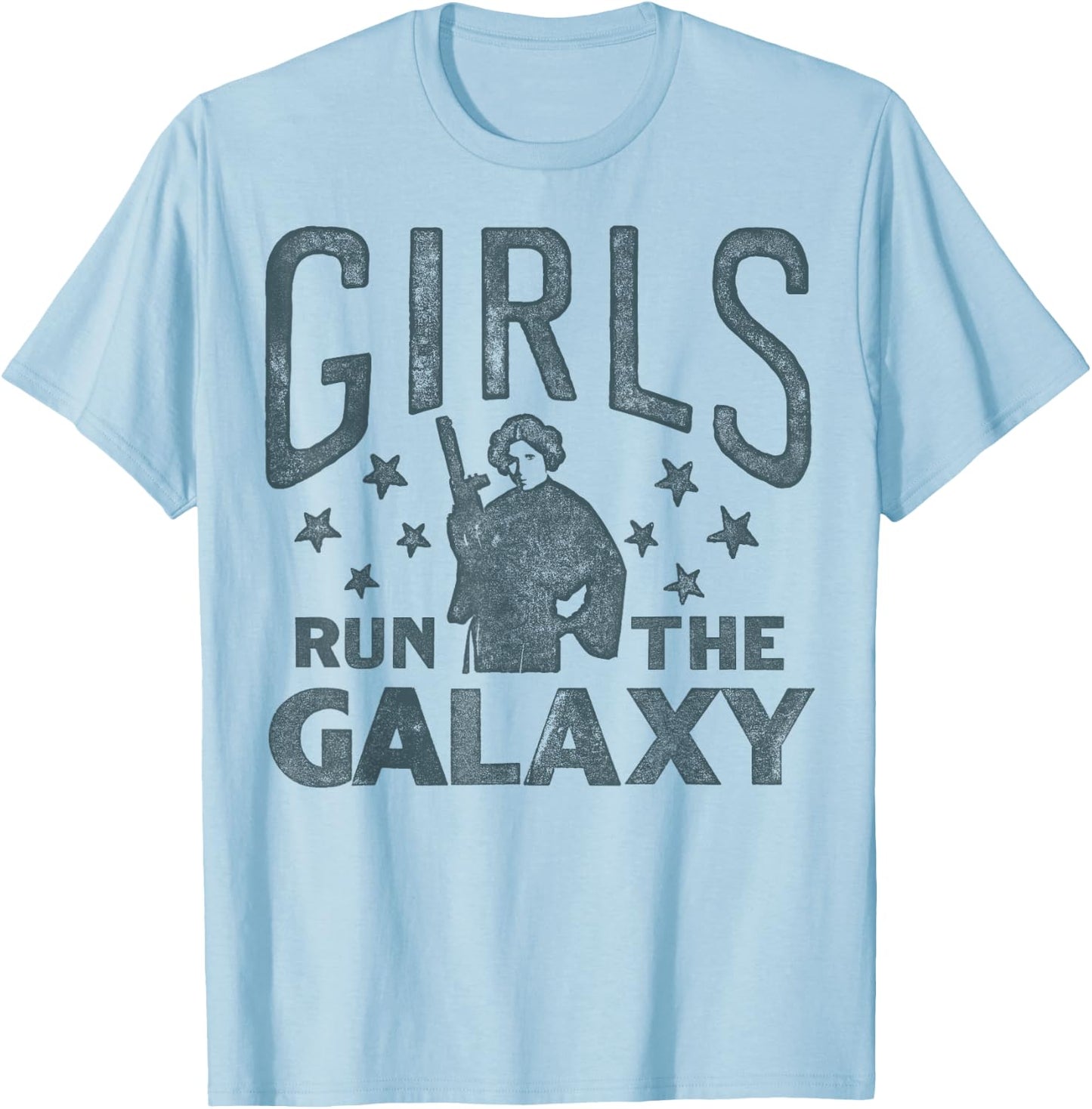 Star Wars Princess Leia Girls Run The Galaxy Stamp T-Shirt - T-Shirt | Light Blue
