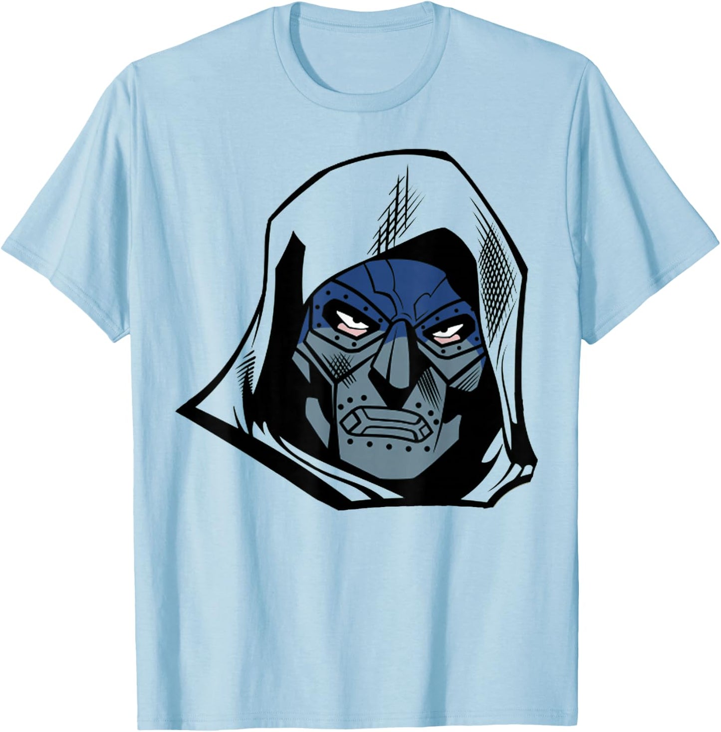 Marvel Fantastic Four Doctor Doom Big Face T-Shirt - T-Shirt | Light Blue