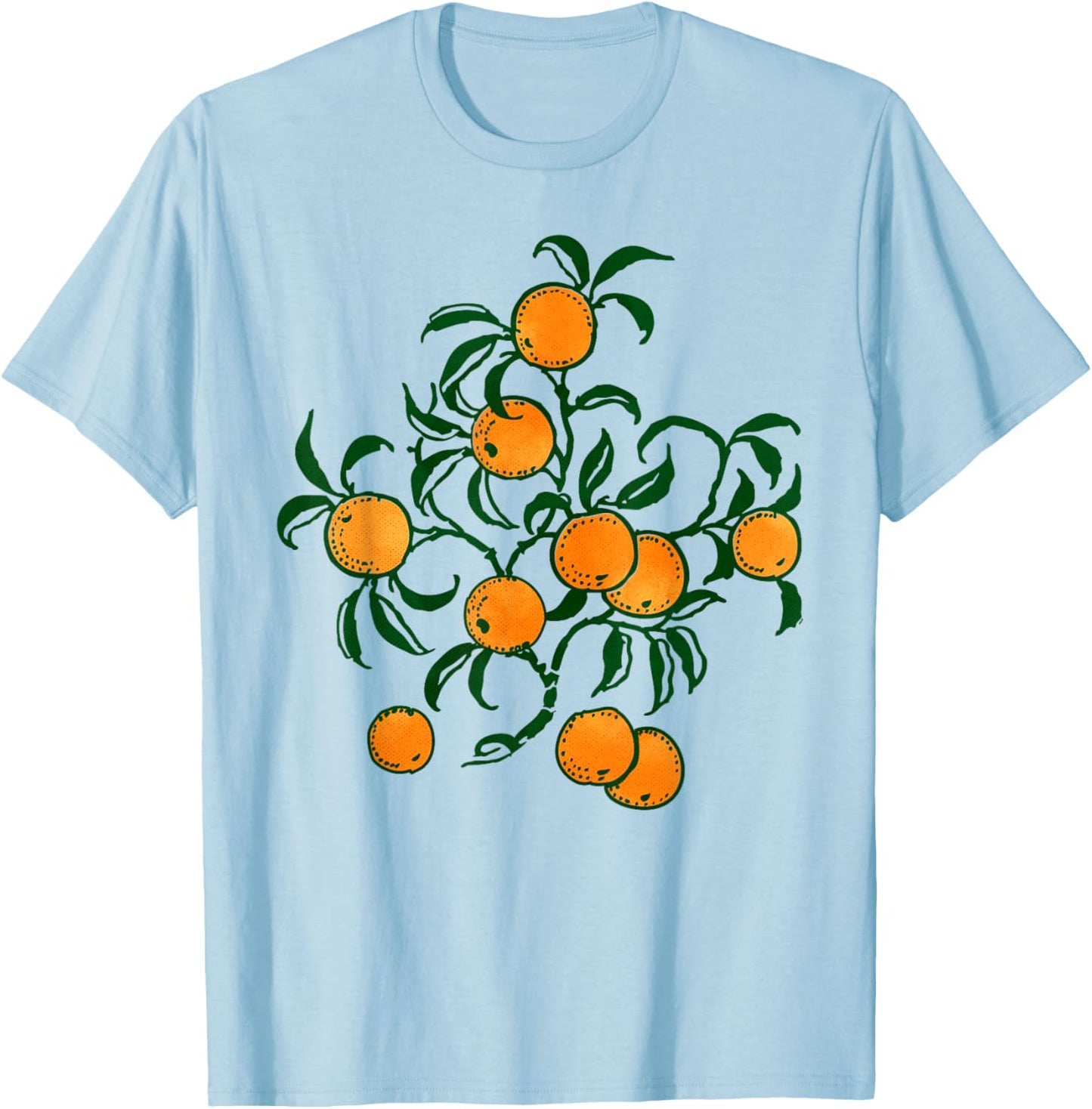 Vintage Graphic Fruit Orange Aesthetic Boho Women T-Shirt - T-Shirt | Light Blue