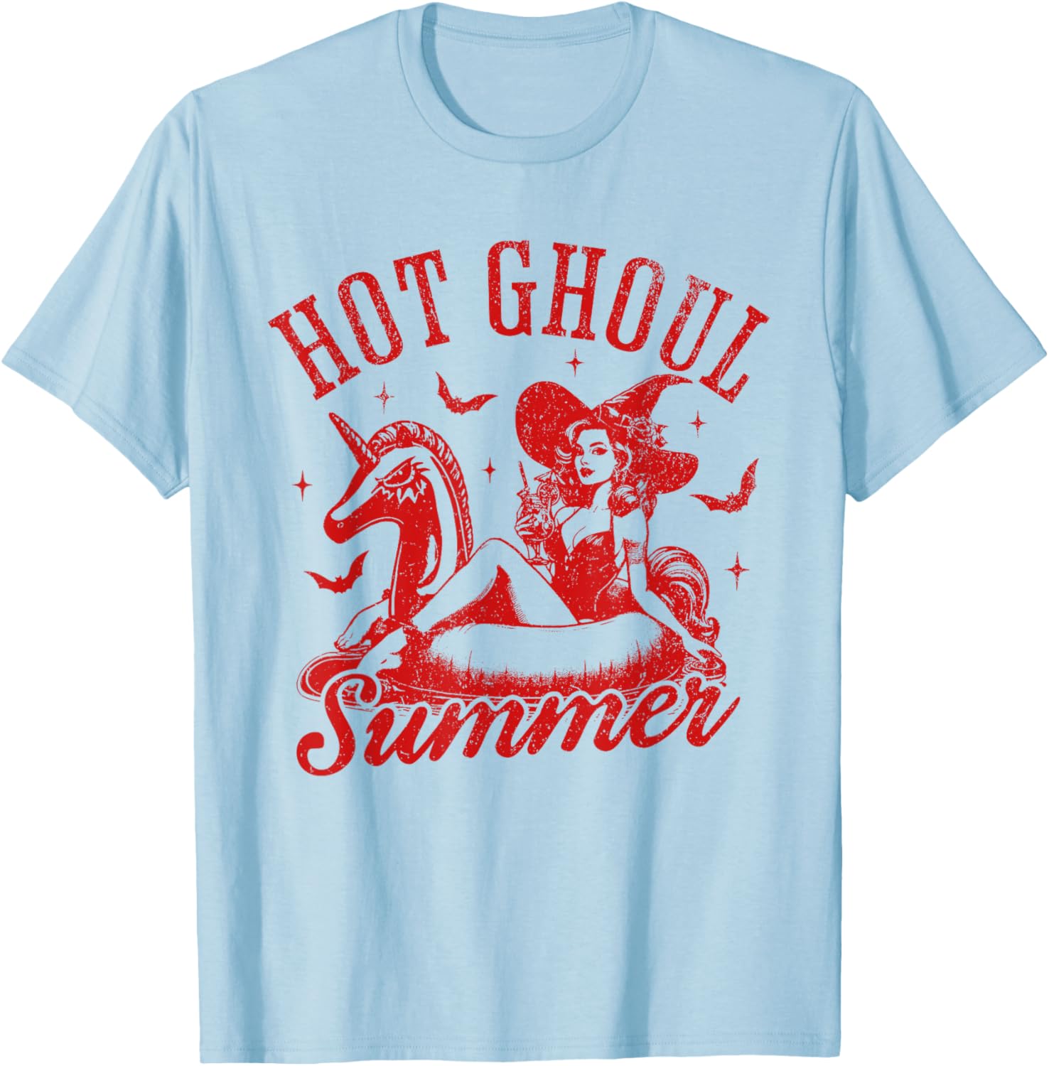 Halloween Hot Ghoul Summer Shirt, Halloween Hot Ghoul Summer T-Shirt - T-Shirt | Light Blue