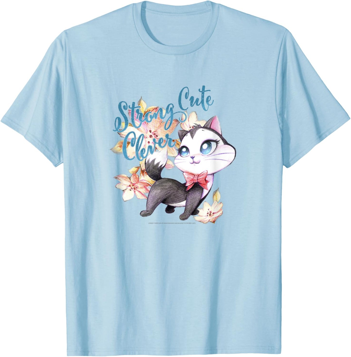 Looney Tunes Pussyfoot Strong Cute Clever Kitty T-Shirt - T-Shirt | Light Blue