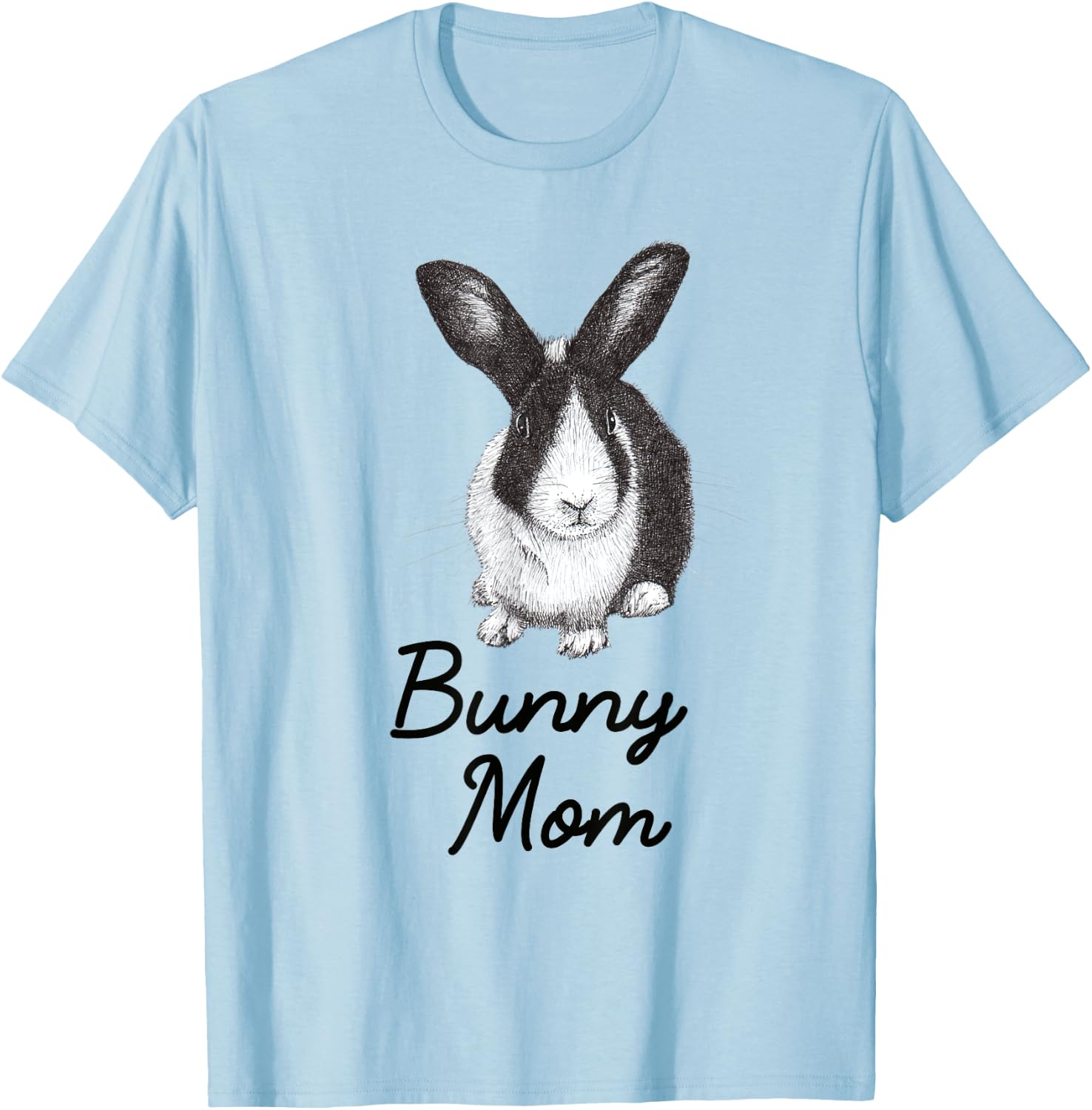 Dutch Bunny Rabbit Mom Drawing T-Shirt - T-Shirt | Light Blue
