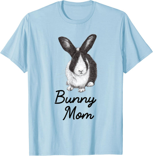 Dutch Bunny Rabbit Mom Drawing T-Shirt - T-Shirt | Light Blue