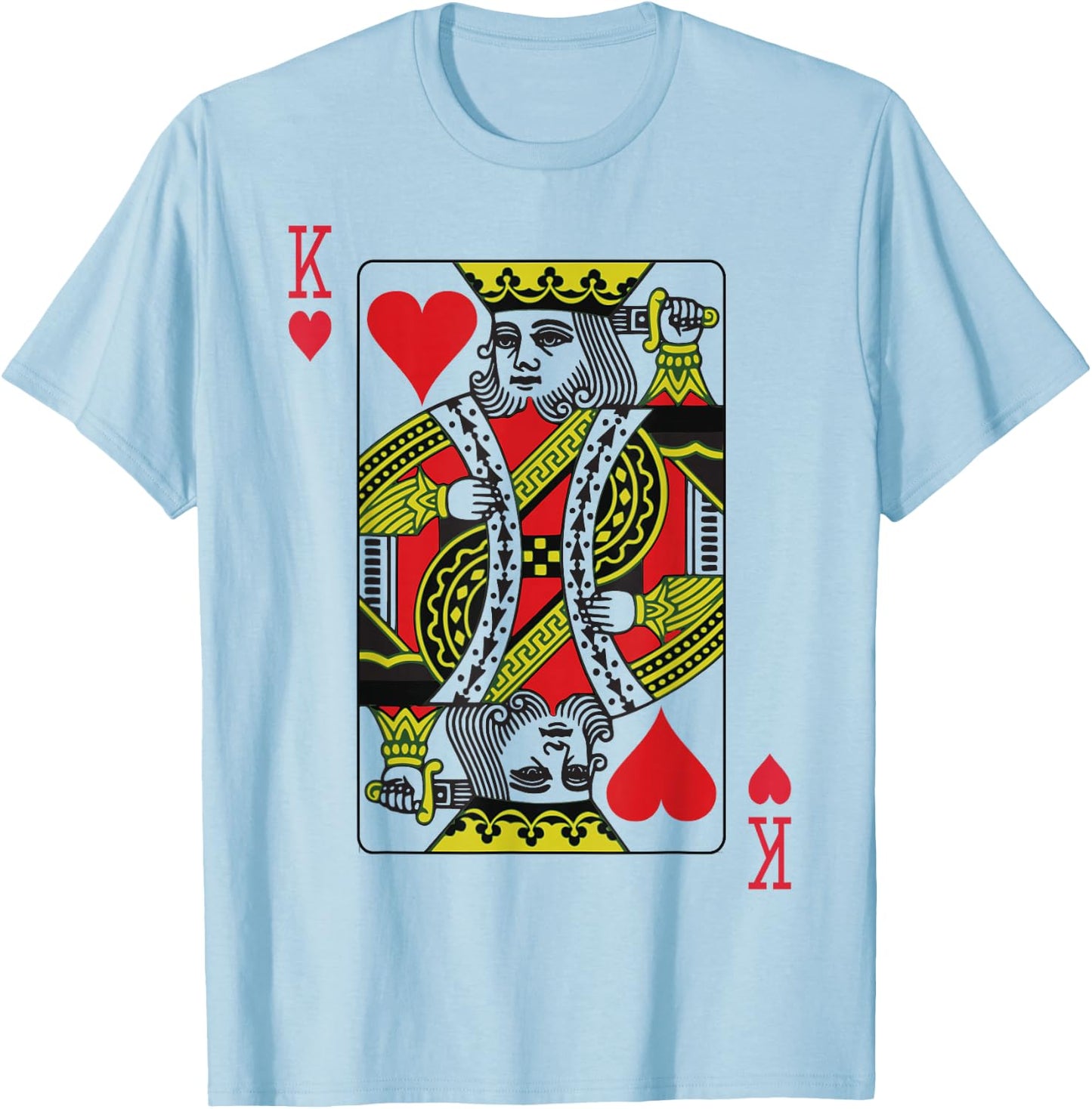 KING of HEARTS Mardi Gras carnival costume playing card T-Shirt - T-Shirt | Light Blue