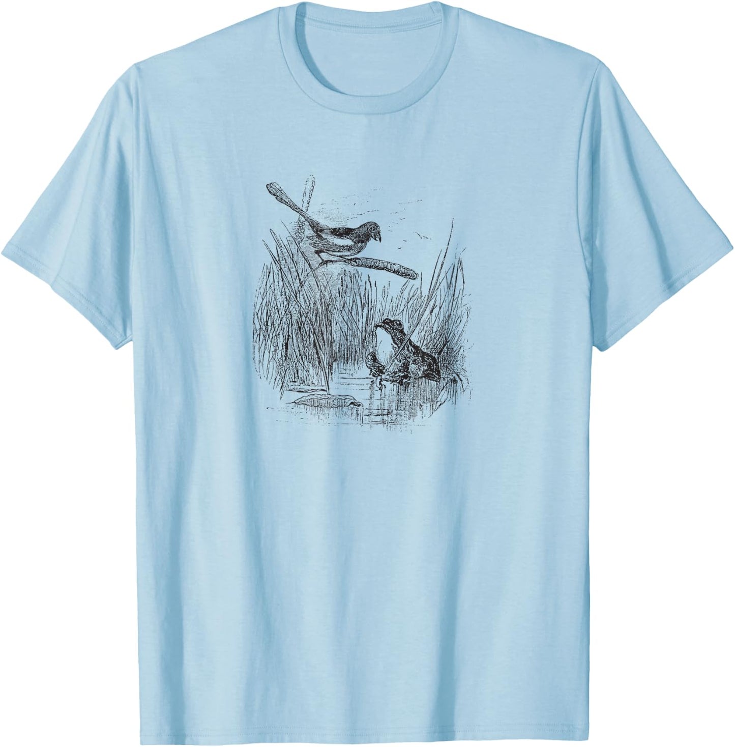 Vintage Frog and the Bird T-Shirt - T-Shirt | Light Blue