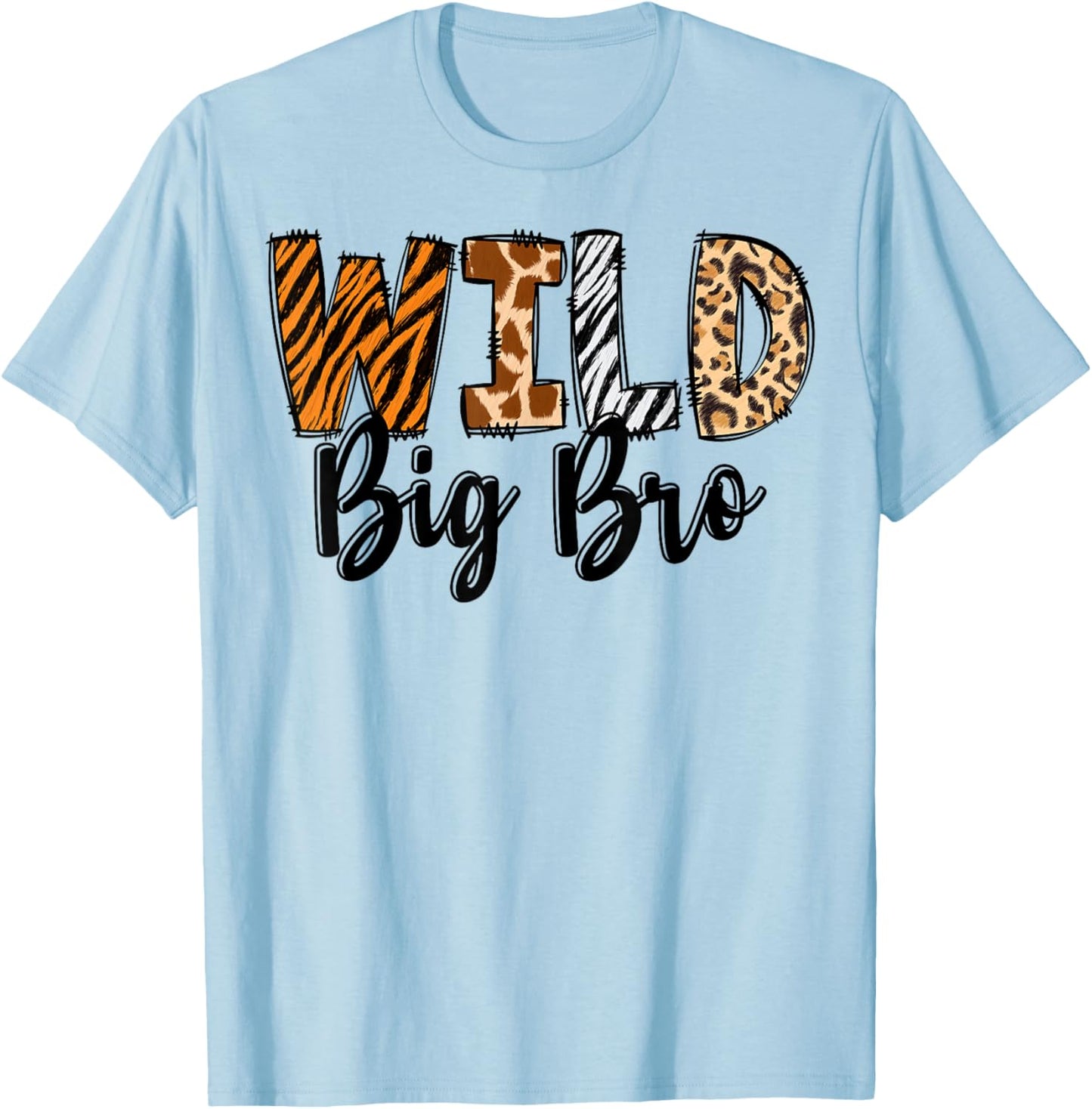 Wild Big Bro Zoo Born Two Be Wild B-day Safari Jungle Animal T-Shirt - T-Shirt | Light Blue