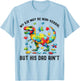 My Kid May Be Nonverbal But His Dad Ain't Autism Dad T. Rex T-Shirt - T-Shirt | Light Blue