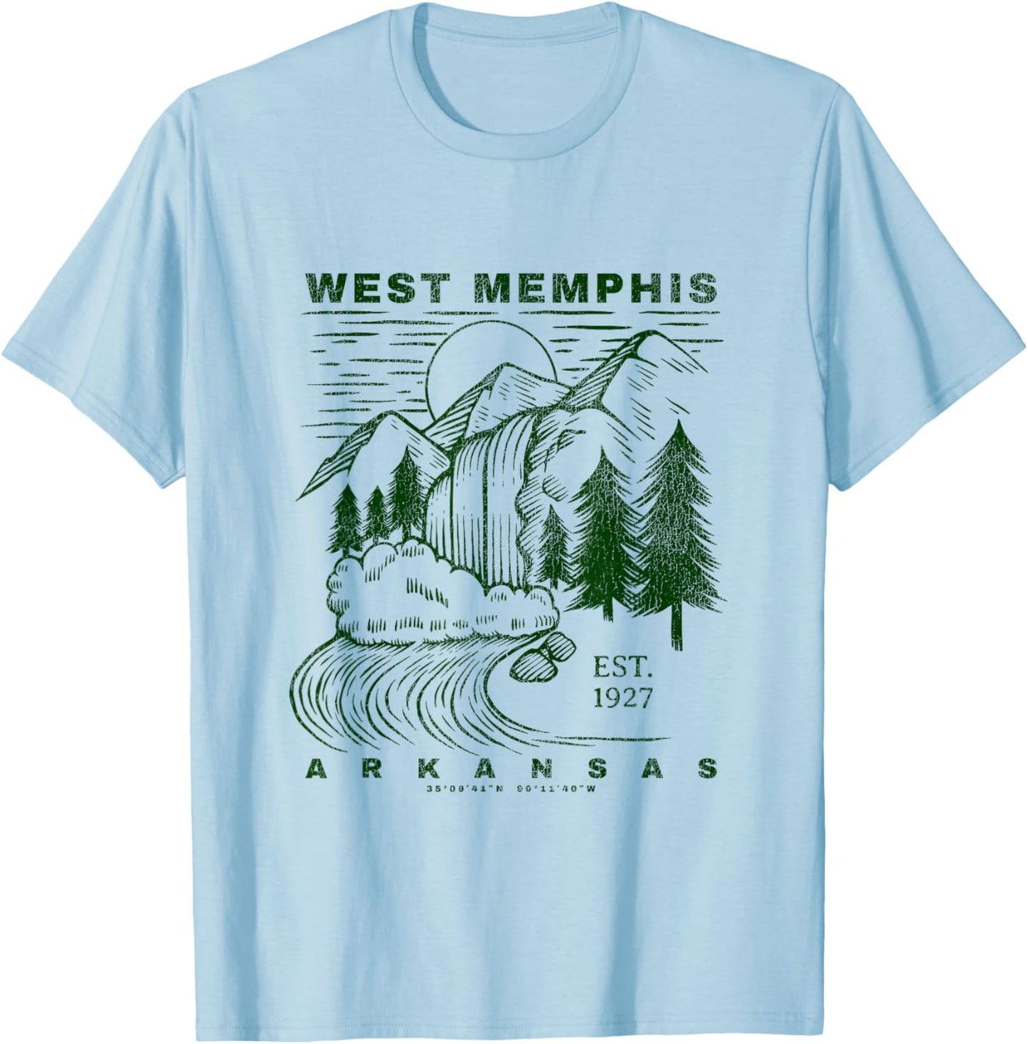 West Memphis Arkansas Neat Souvenir Rustic West Memphis T-Shirt - T-Shirt | Light Blue