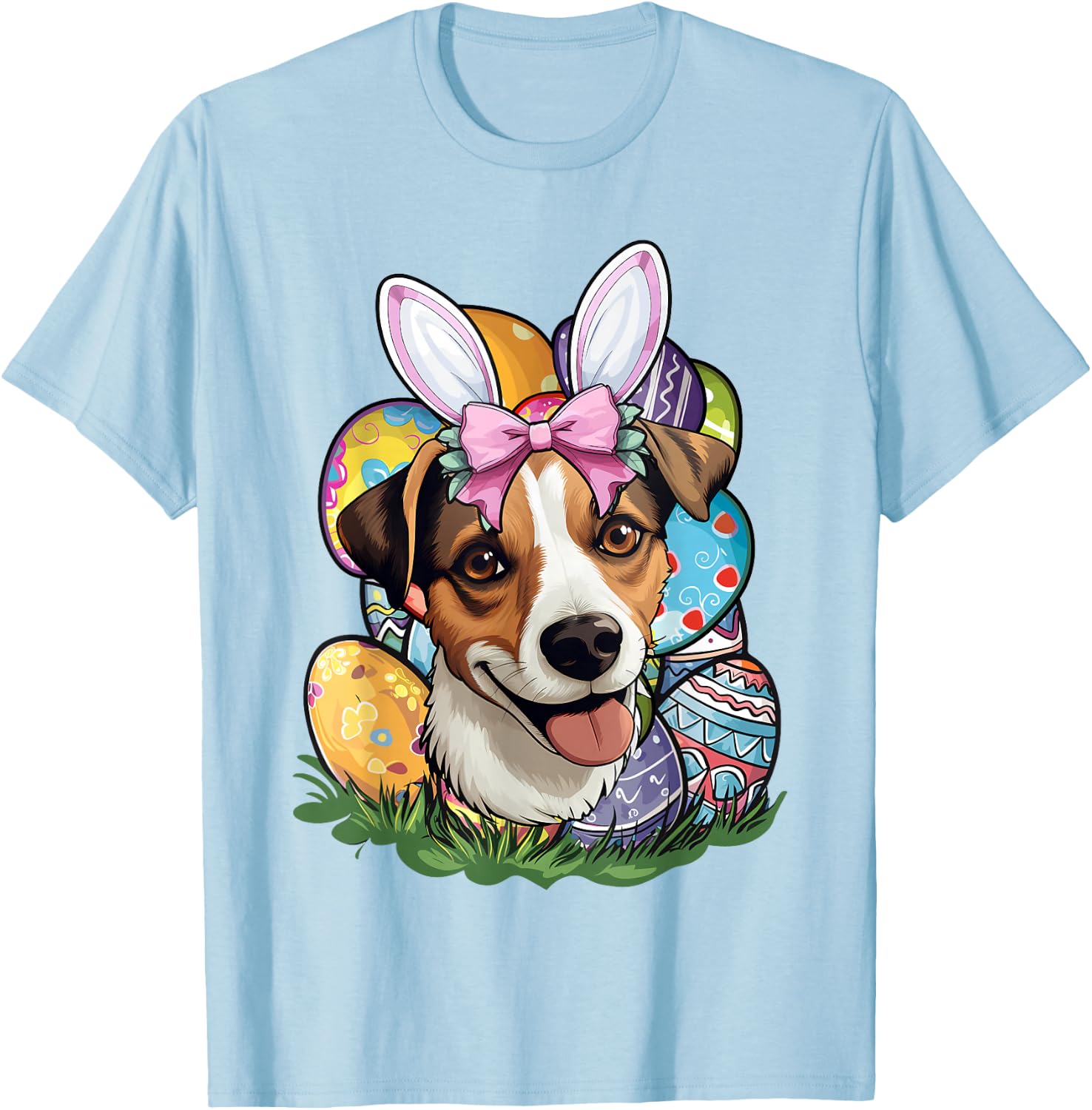 Funny Easter Bunny Jack Russell Terrier T-Shirt - T-Shirt | Light Blue