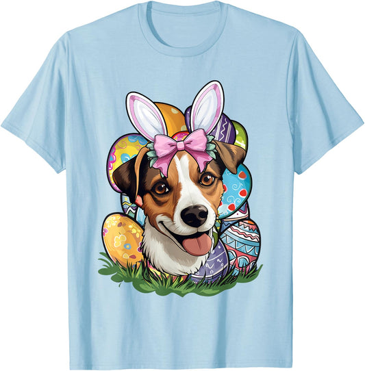 Funny Easter Bunny Jack Russell Terrier T-Shirt - T-Shirt | Light Blue