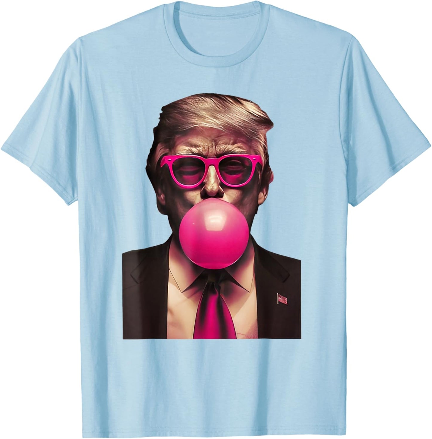 Trump Bubble Gum Funny T-Shirt - T-Shirt | Light Blue