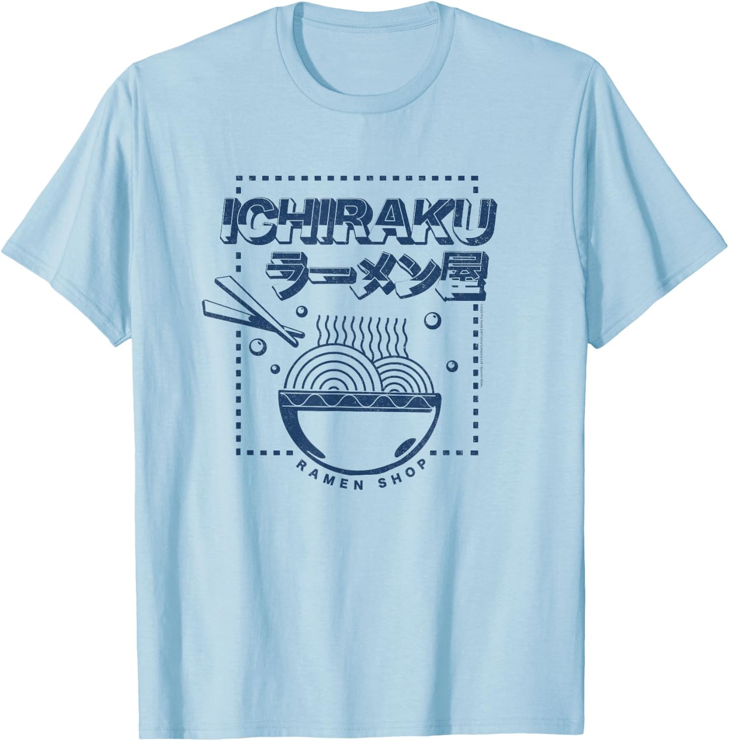 Naruto Shippuden Ichiraku Ramen Shop Logo Anime T-Shirt - T-Shirt | Light Blue
